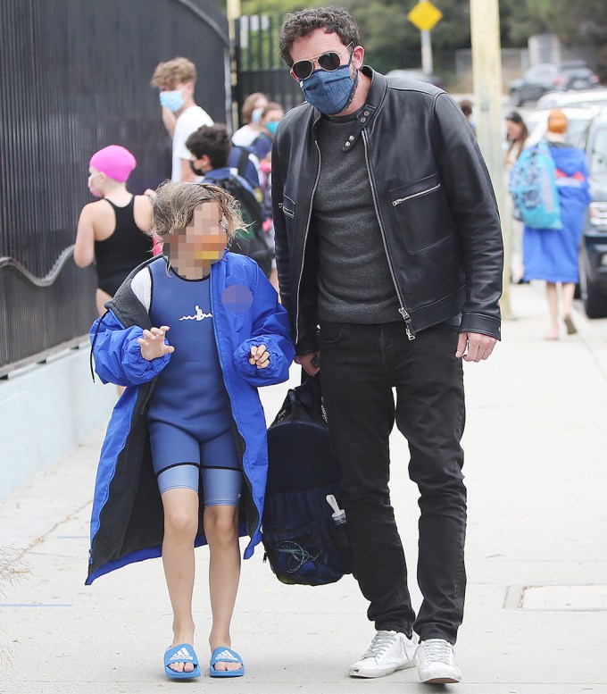 Ben Affleck & Samuel Affleck Head To Swim Practice