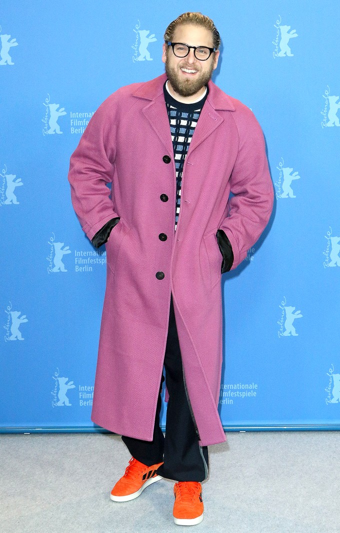 Jonah Hill Dons Pink to a ‘Mid90s’ Event in Berlin in 2019