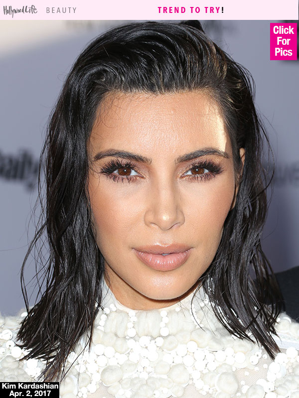 Kim Kardashian Wet Hair Style