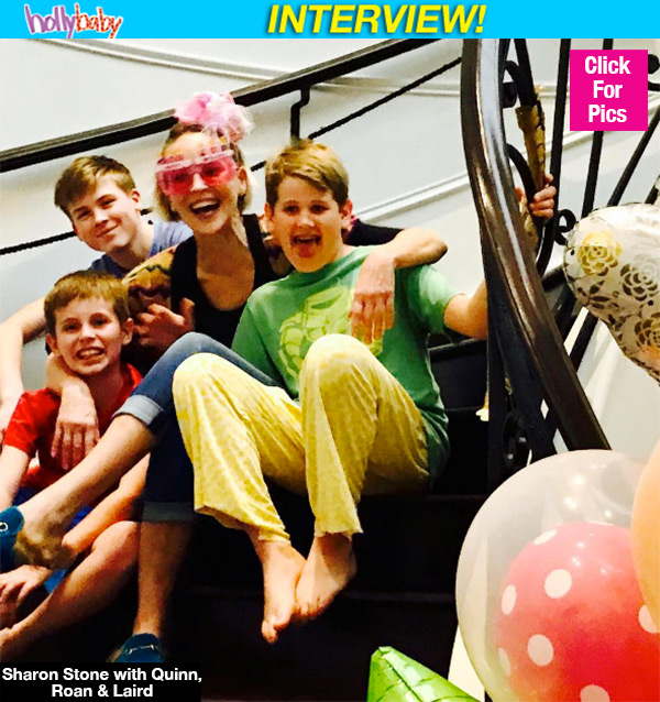 Sharon Stone With Her Sons