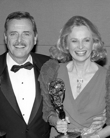 In this image provided by the Television Academy, William Daniels and Bonnie Bartlett pose with their awards at the Academy of Television Arts & Sciences 38th Primetime Emmy Awards at the Pasadena Civic Auditorium on in Pasadena, Calif
38th Primetime Emmy Awards, Pasadena, USA - 21 Sep 1986