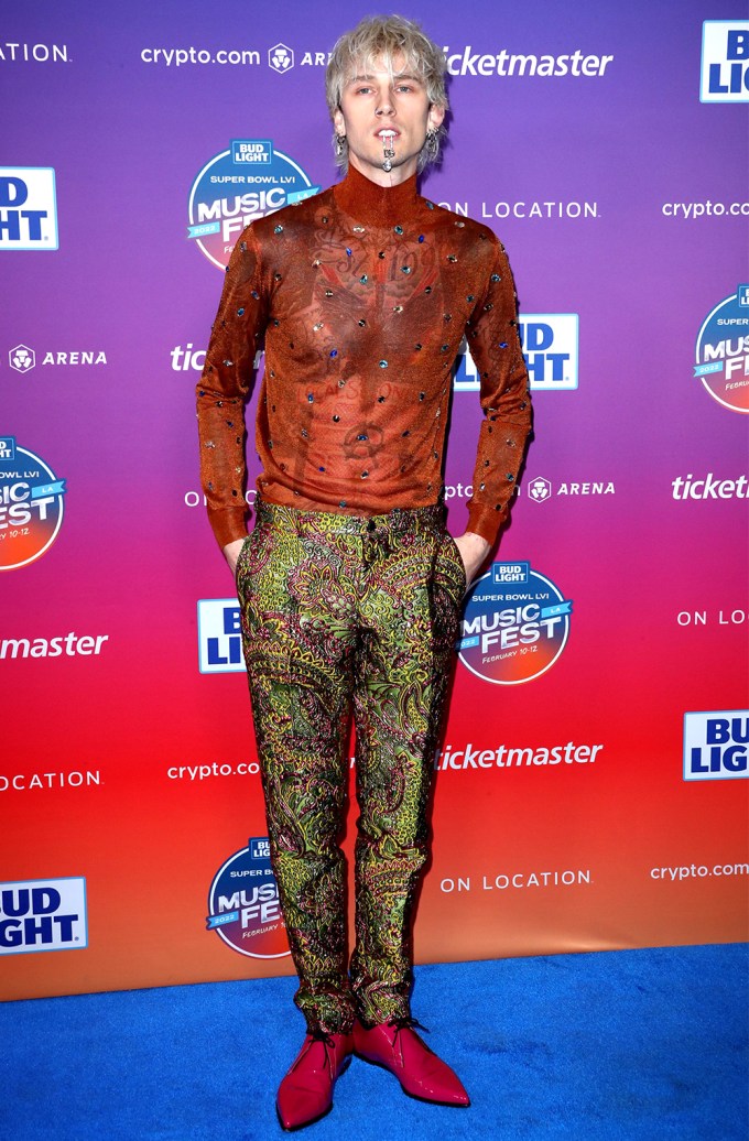 Machine Gun Kelly at a Super Bowl event