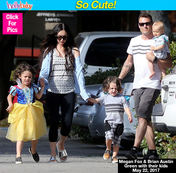 Megan Fox with Brian Austin Green and their three sons Noah, Bodhi, and Journey