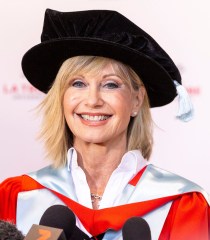 Olivia Newton-John
British-Australian singer Olivia Newton-John receives Honorary Doctorate of Letters, Melbourne, Australia - 14 May 2018
British-Australian singer Olivia Newton-John talks to the media ahead of receiving an Honorary Doctorate of Letters at a special graduation ceremony at La Trobe University, Union Hall, Melbourne, Victoria, Australia, 14 May 2018.