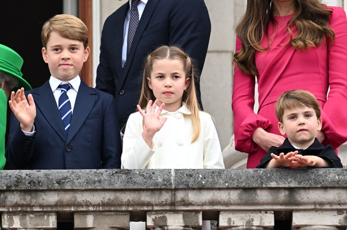 The Kids Wave At The Platinum Jubilee Pageant