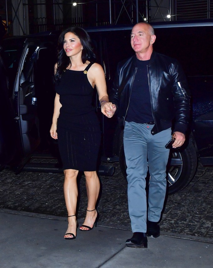 Jeff Bezos holds hands with Lauren Sanchez to dinner in NYC