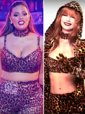 ashley graham leopard bra top shania twain same outfit