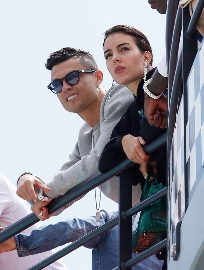 Cristiano and Georgina at F1 GP Auto Racing in Monaco