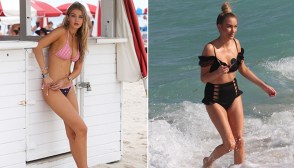 Gigi Hadid & Perrie Edwards in Bikinis