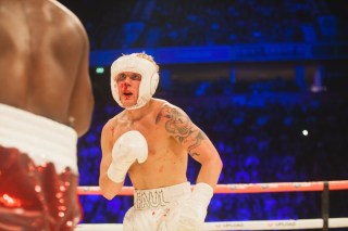 Jake Paul, bloodied early on in the match
Jake Paul v Deji,  Boxing Match, Manchester, UK - 25 Aug 2018