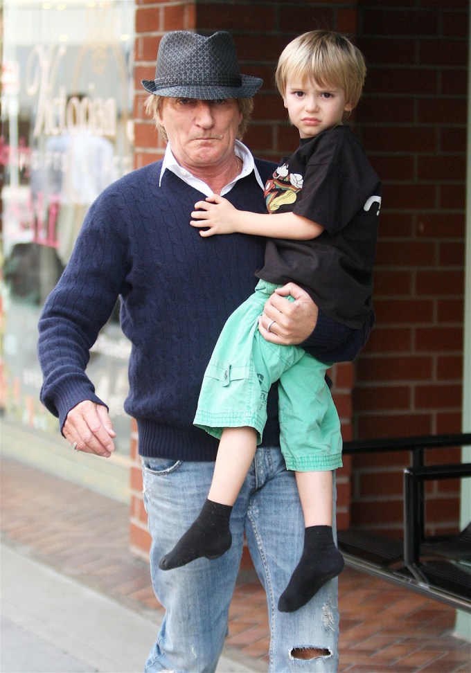 Rod Stewart and His Son Walking