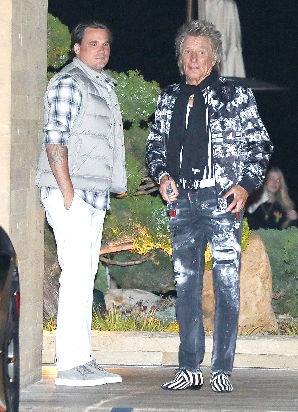 *EXCLUSIVE* Rod Stewart and son Sean Stewart depart a late dinner at Nobu