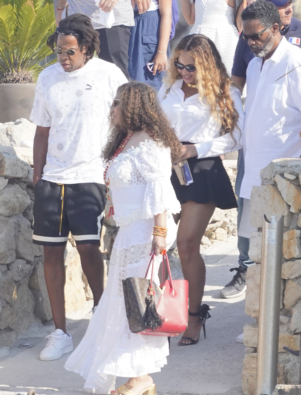 Jay-Z and Beyonce are seen leaving the La Guerite restaurant in Cannes