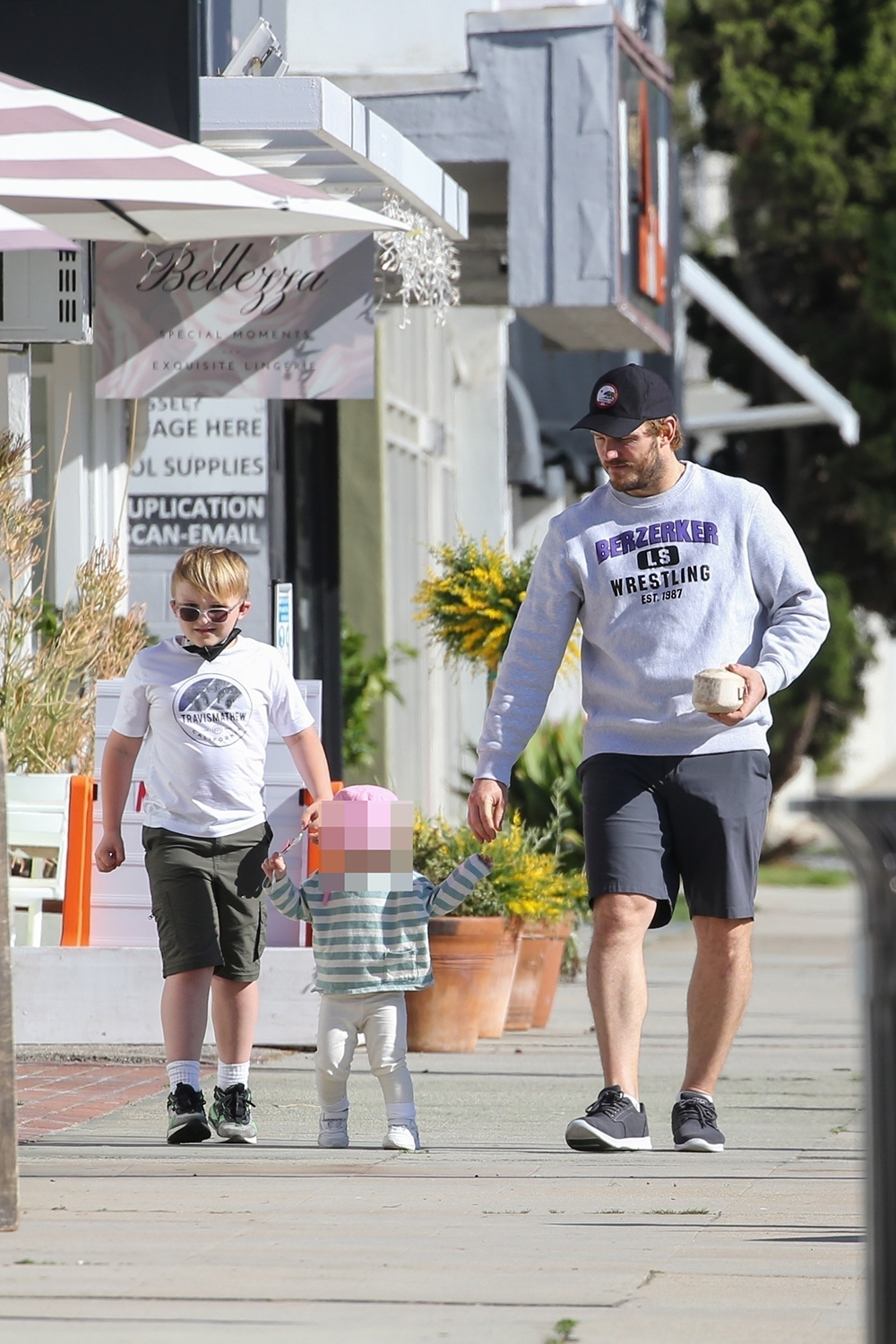 *EXCLUSIVE* Chris Pratt steps out for breakfast with his family in Pacific Palisades