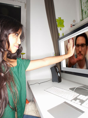 Long distance relationship couple