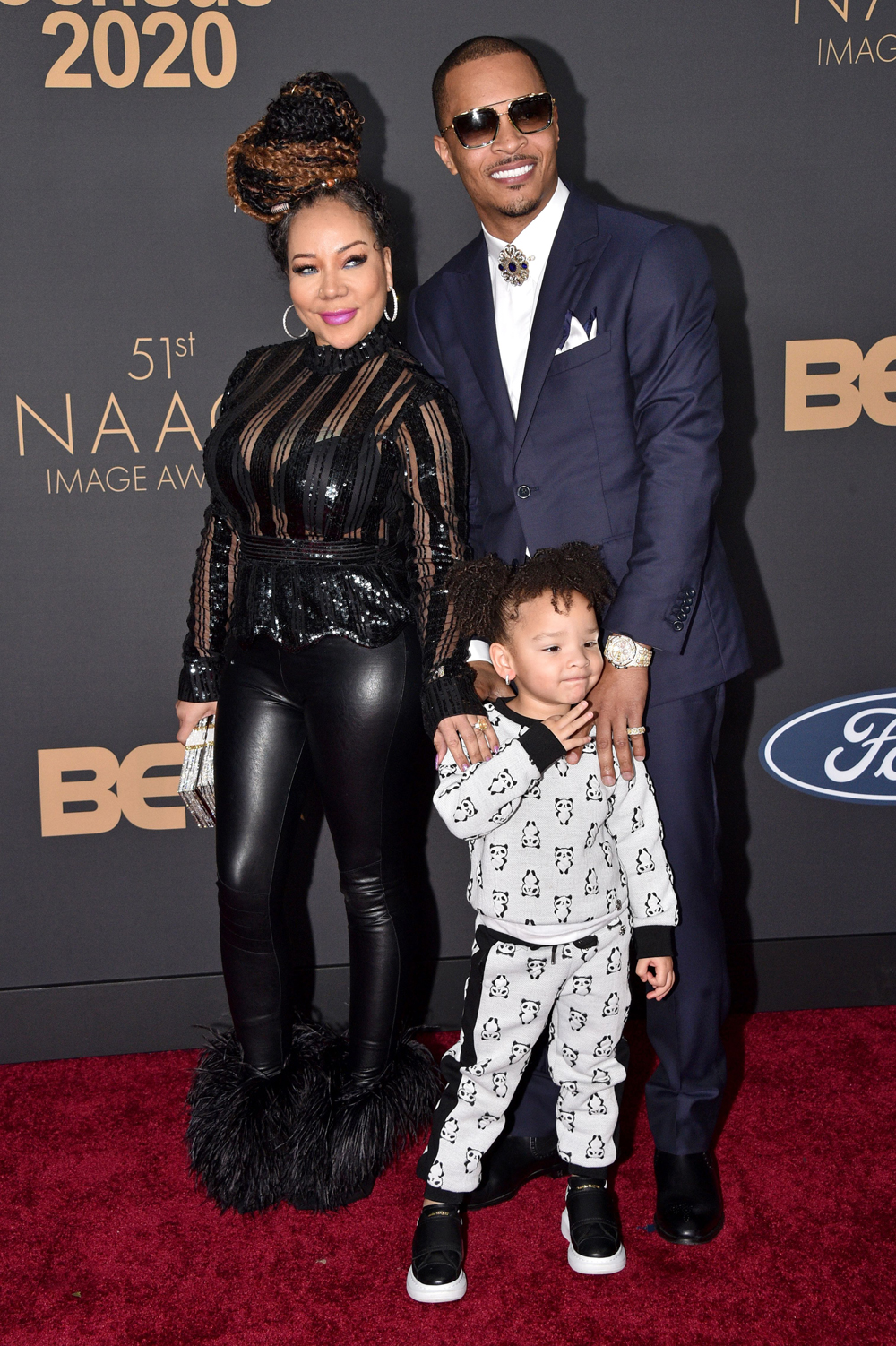 Tameka Harris, T I. and guest
51st Annual NAACP Image Awards, Arrivals, Pasadena Civic Auditorium, Los Angeles, USA - 22 Feb 2020