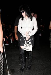 Hollywood, CA  - *EXCLUSIVE*  - Billie Eilish stuns in a goth-inspired look while arriving at Kaia Gerber’s 21st birthday hosted by Connor Treacy at Off Sunset in Hollywood.

Pictured: Billie Eilish

BACKGRID USA 4 SEPTEMBER 2022 

BYLINE MUST READ: HEDO / BACKGRID

USA: +1 310 798 9111 / usasales@backgrid.com

UK: +44 208 344 2007 / uksales@backgrid.com

*UK Clients - Pictures Containing Children
Please Pixelate Face Prior To Publication*