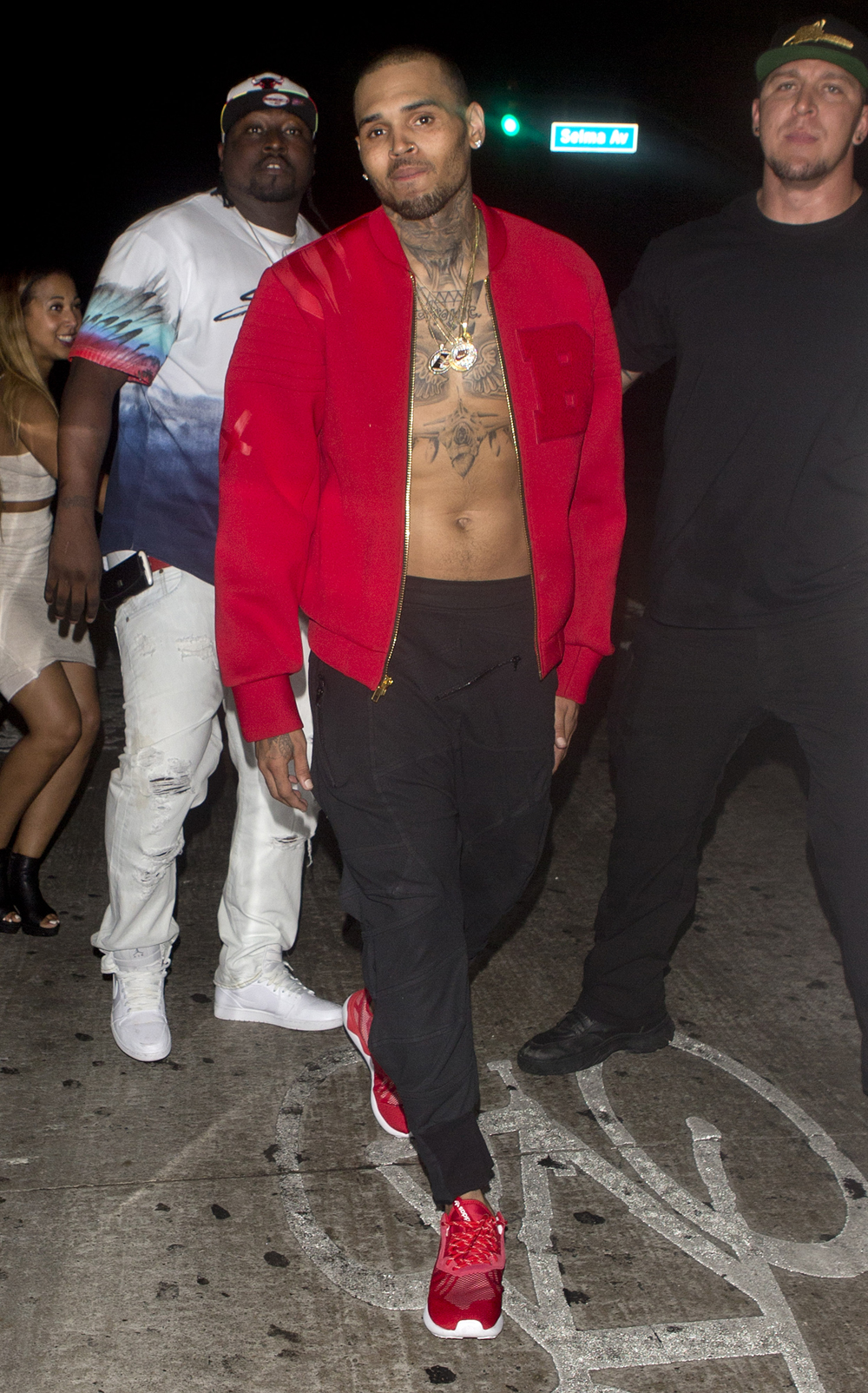 Chris Brown shirtless showing off more new chest Ink and wearing with just an open jacket seen leaving 'Argyle' Night Club in Hollywood, CAPictured: Chris BrownRef: SPL1079459 150715 NON-EXCLUSIVEPicture by: SplashNews.comSplash News and PicturesLos Angeles: 310-821-2666New York: 212-619-2666London: +44 (0)20 7644 7656Berlin: +49 175 3764 166photodesk@splashnews.comWorld Rights