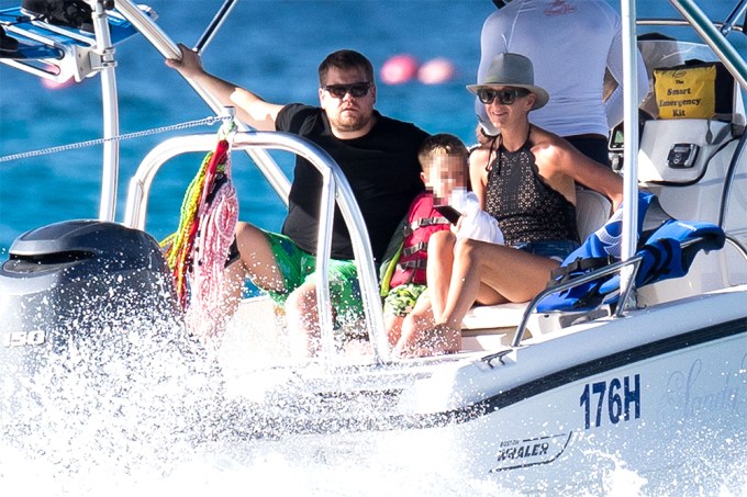 James Corden and his family on vacation in Barbados