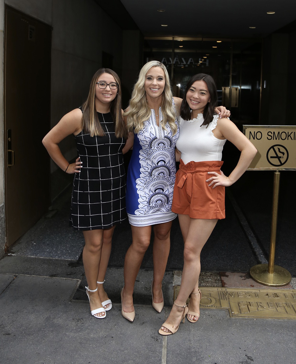 Kate Gosselin and her two daughters are seen at the Today Show.