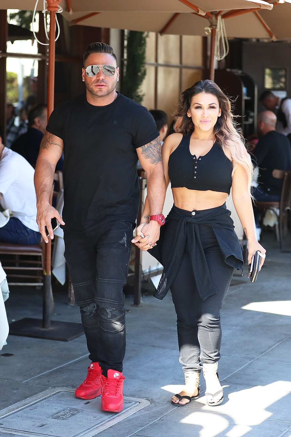 Ronnie Ortiz-Magro and Jen Harley have lunch at Il Pastaio