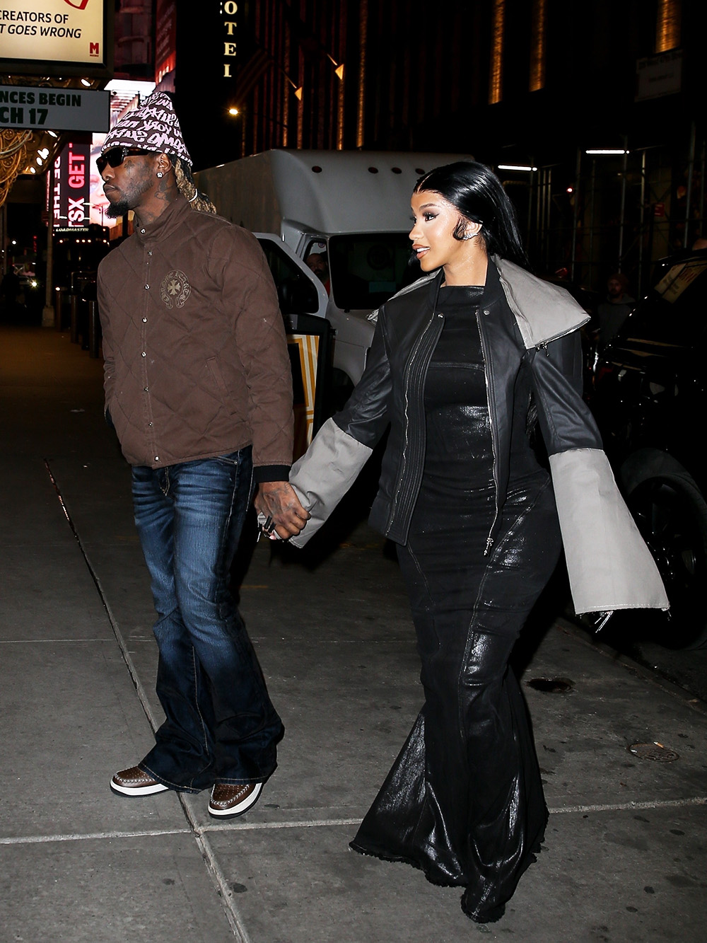 Cardi B and Offset hold hands ahead of Valentine's Day dinner in NYC