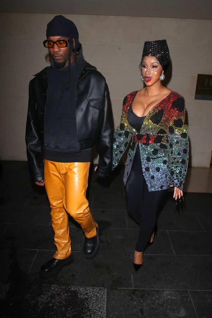 Cardi B and Offset at Paris Fashion Week