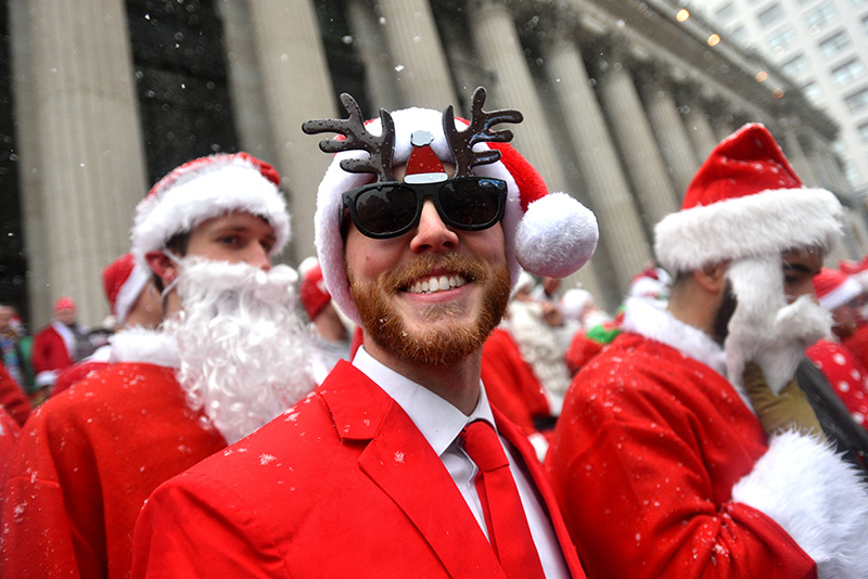 People participate in SantaCon
SantaCon, New York, USA  - 09 Dec 2017