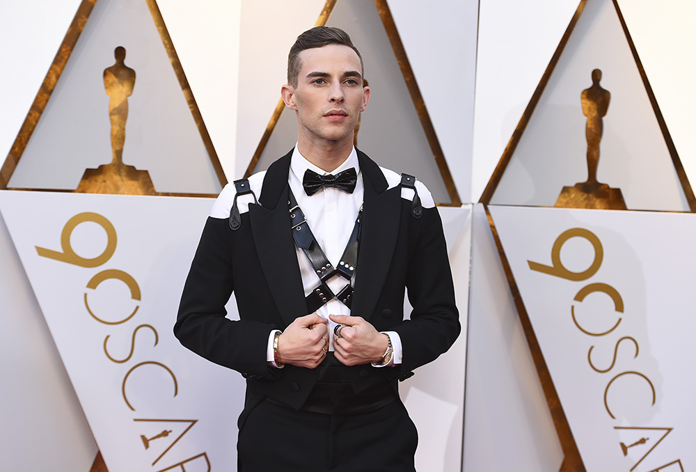 Adam Rippon arrives at the Oscars on Sunday, March 4, 2018, at the Dolby Theatre in Los Angeles. (Photo by Jordan Strauss/Invision/AP)