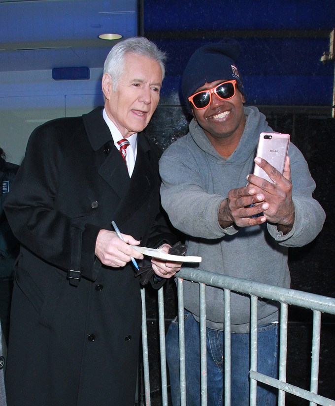 Alex Trebek Snaps A Selfie With A Fan