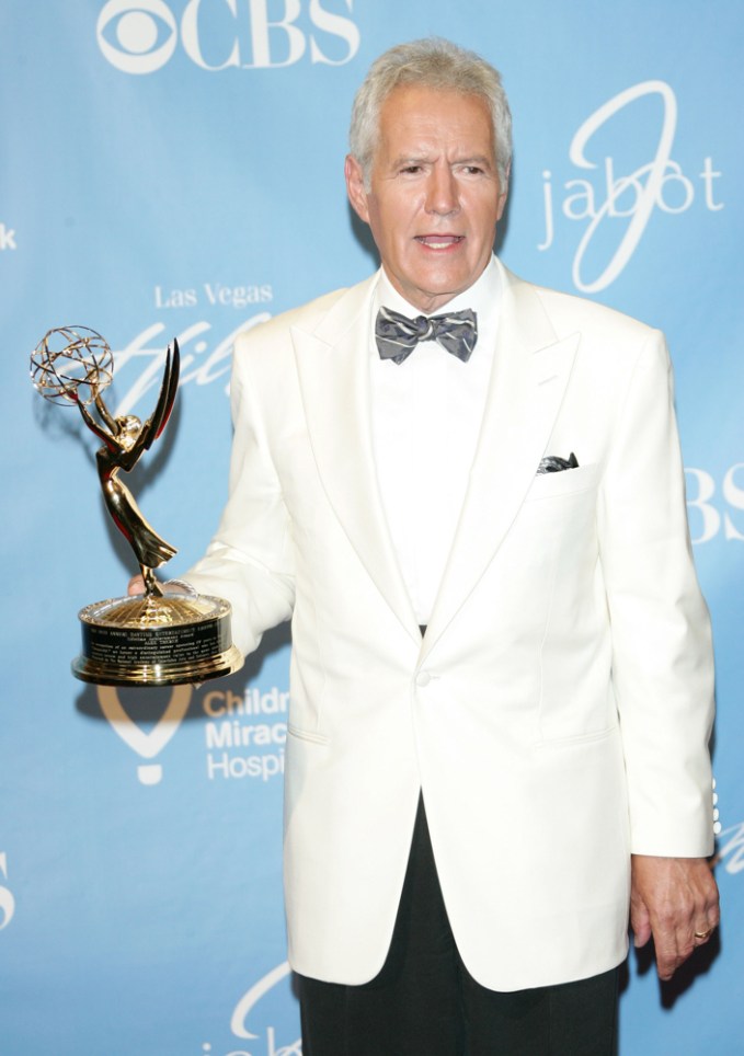 Alex Trebek Shows Off His Emmy Award