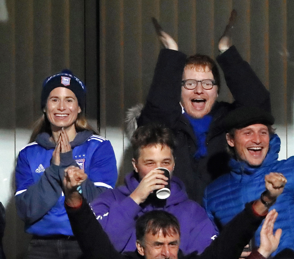 ** RIGHTS: ONLY UNITED STATES, BRAZIL, CANADA ** Ipswich, UNITED KINGDOM  - Superstar singer Ed Sheeran pictured sporting new haircut while pictured with wife Cherry Seaborn watching his beloved Ipswich Town match VS Wycombe Wanderers.

Pictured: Ed Sheeran - Cherry Seaborn

BACKGRID USA 26 NOVEMBER 2019 

USA: +1 310 798 9111 / usasales@backgrid.com

UK: +44 208 344 2007 / uksales@backgrid.com

*UK Clients - Pictures Containing Children
Please Pixelate Face Prior To Publication*