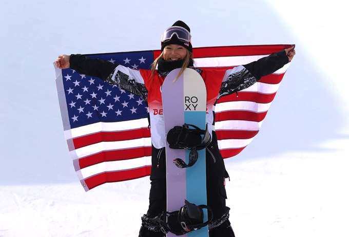 Chloe Kim Celebrates Gold