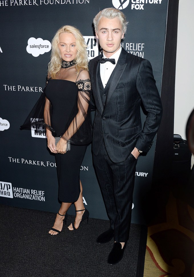 Pamela Anderson & Brandon At The ‘Haiti Rising’ Gala