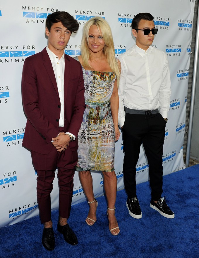 Pamela Anderson & Her Sons In 2015