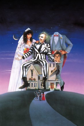 BEETLEJUICE, key art, l-r: Geena Davis, Michael Keaton, Alec Baldwin, 1988. ©Warner Bros. Pictures/courtesy Everett Collection