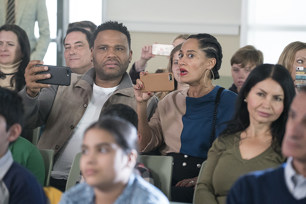 BLACK-ISH - "White Breakfast" - When Jack and Diane get in trouble at school, Dre and Bow have to figure out the right balance of discipline and support so that their kids aren't too afraid of authority nor entitled either. Meanwhile, Ruby thinks Junior's Spanish teacher is flirting with him, and he begins to realize that girls at school are starting to check him out, on "black-ish," TUESDAY, MARCH 13 (9:30-10:00 p.m. EDT), on The ABC Television Network. (ABC/Kelsey McNeal)
ANTHONY ANDERSON, TRACEE ELLIS ROSS