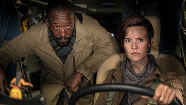 Maggie Grace as Althea, Lennie James as Morgan Jones - Fear the Walking Dead _ Season 4, Episode 1 - Photo Credit: Richard Foreman, Jr/AMC