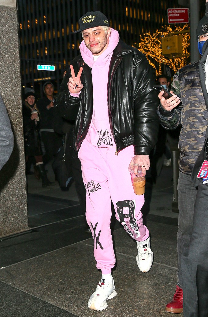 Pete Davidson arrives for Jimmy Fallon