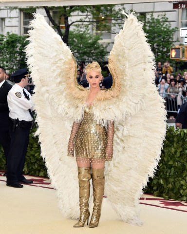 Katy Perry
The Metropolitan Museum of Art's Costume Institute Benefit celebrating the opening of Heavenly Bodies: Fashion and the Catholic Imagination, Arrivals, New York, USA - 07 May 2018