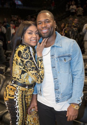 NEW YORK NY - March 25th: Actress Taraji P. Henson from the Fox T.V. show "Empire" for photos after the Brooklyn Nets play the Cleveland Cavaliers at Barclays Center. Sunday, March 25th, 2018 (Photo by Anthony Causi)

Pictured: Taraji P. Henson, Kelvin Hayden
Ref: SPL1642880  260318  
Picture by: Anthony J. Causi / Splash News

Splash News and Pictures
Los Angeles:310-821-2666
New York:212-619-2666
London:870-934-2666
photodesk@splashnews.com