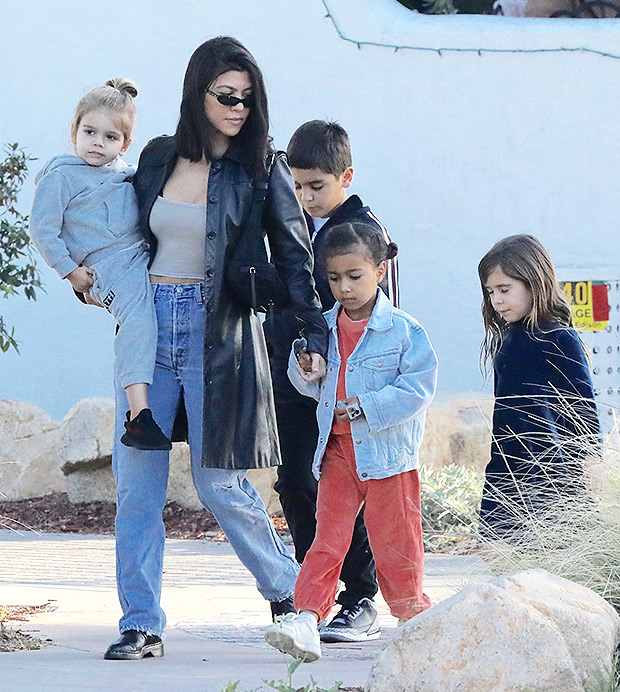 Kourtney Kardashian with her kids and North West on Mother's Day 2018