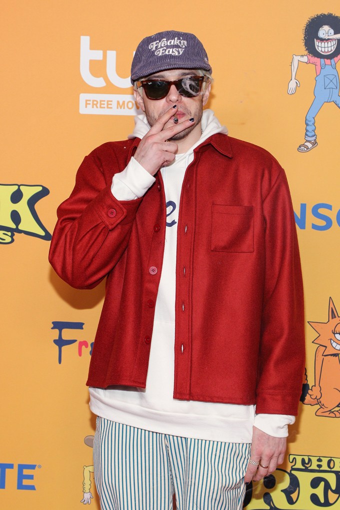 Pete Davidson Smokes on Red Carpet