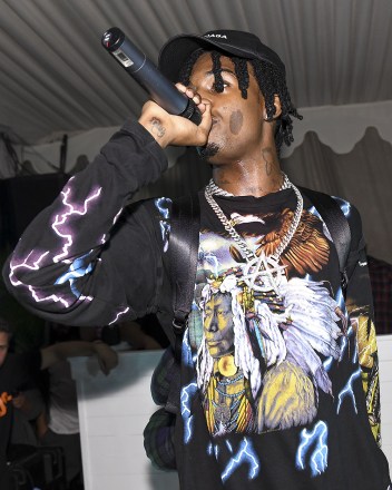 In the USA: Exclusive - Premium Rates Apply
Mandatory Credit: Photo by Zach Hilty/BFA/REX/Shutterstock (9265335aj)
Playboi Carti
hypebeast 100 After Party, Art Basel Miami, USA - 07 Dec 2017