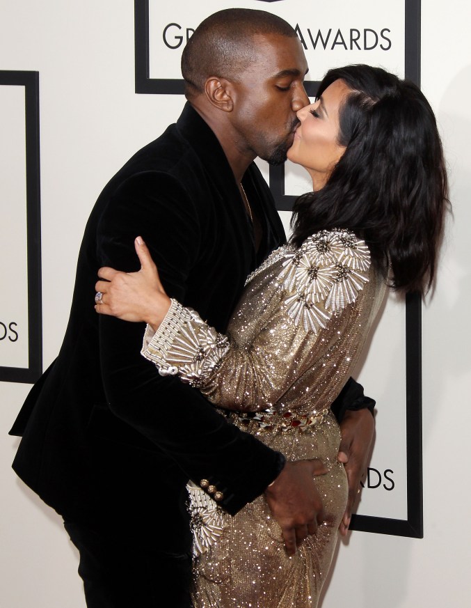 kim kardashian kanye west grammys 2015