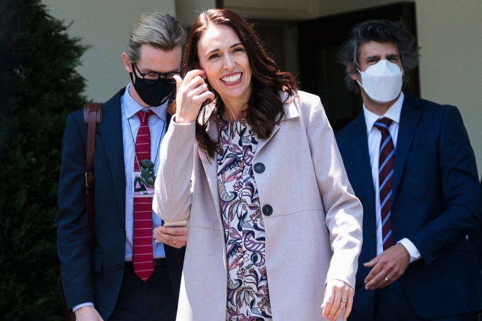 Jacinda Ardern Speaks To Reporters