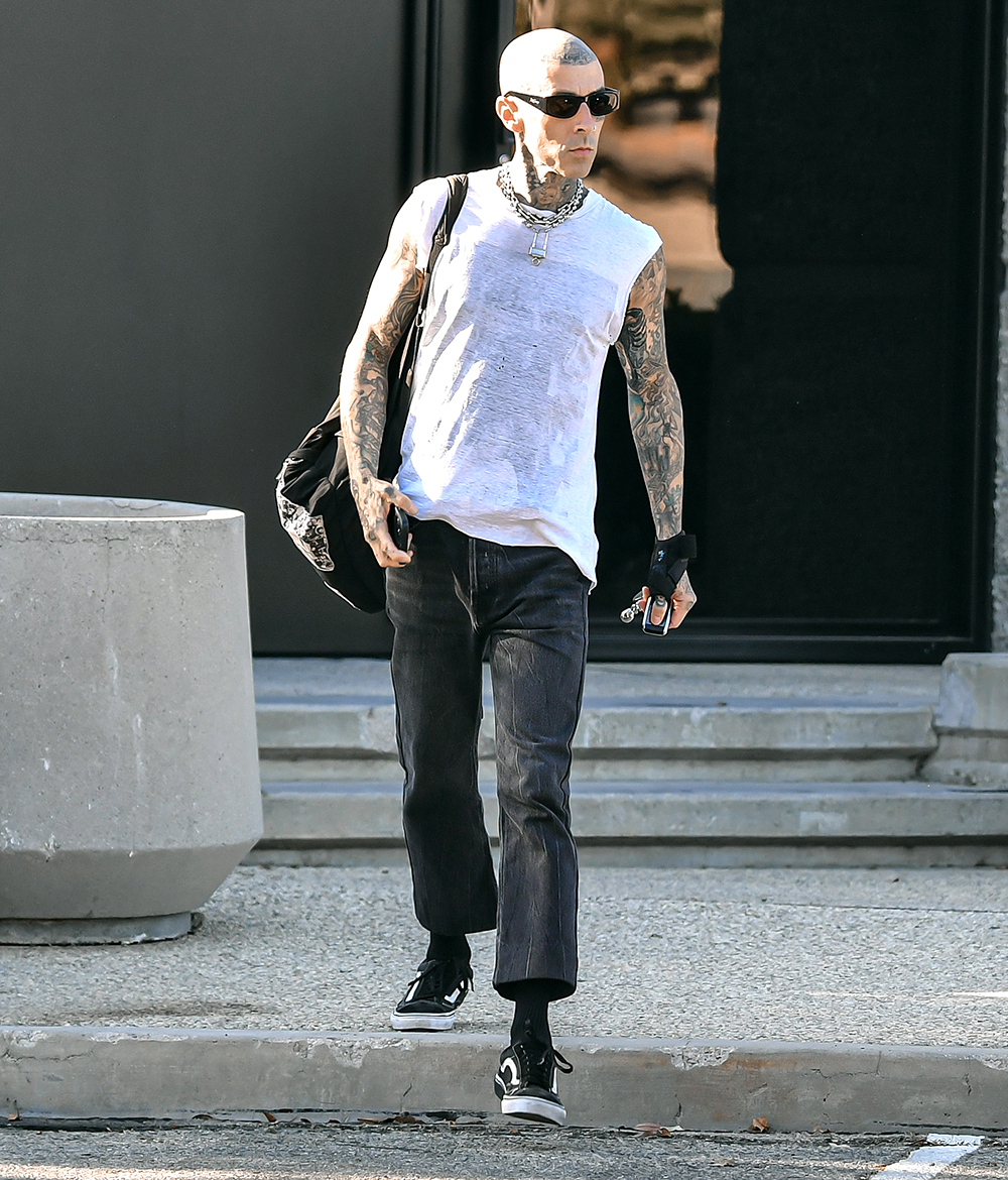 EXCLUSIVE: Travis Barker Is Spotted Again Looking Cool After His Recent Hospital Stay In Los Angeles, CA