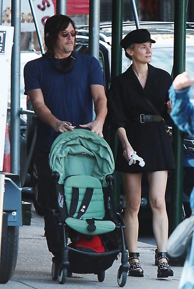 Diane Kruger & Norman Reedus Push an Empty Stroller