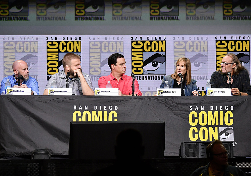 Dave Erickson, Robert Kirkman, David Alpert, Gale Anne Hurd and Greg Nicotero
'Fear the Walking Dead' TV show panel, Comic-Con International, San Diego, USA - 21 Jul 2017