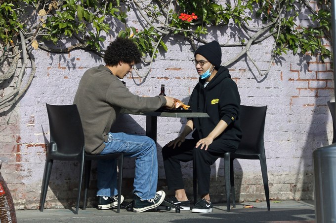 Maddox Jolie-Pitt enjoys lunch with a friend in West Hollywood